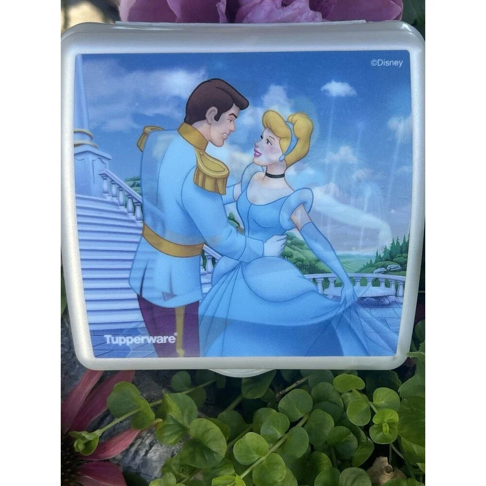 2004 Y2K Disney Cinderella Tupperware Lenticular Sandwich Keeper Collector Item